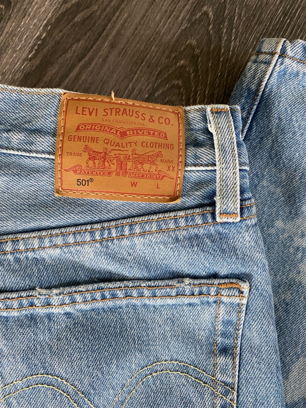 Levi's Women’s 501 Light Blue Distressed Straight Jeans - Picture 2 of 10